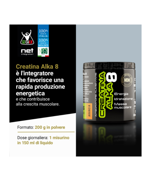 Net Integratori Creatina Alka 8 200gr Arancia