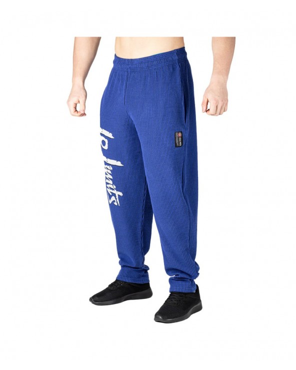 Royal Blue Ribbed Trousers - Legal Power Body Pants Boston